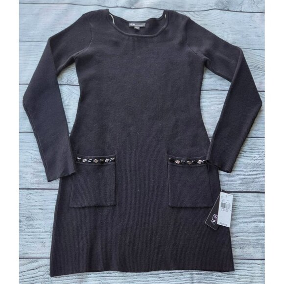 AGB Dresses & Skirts - AGB Women's Black Sweater Dress NWT Size Large